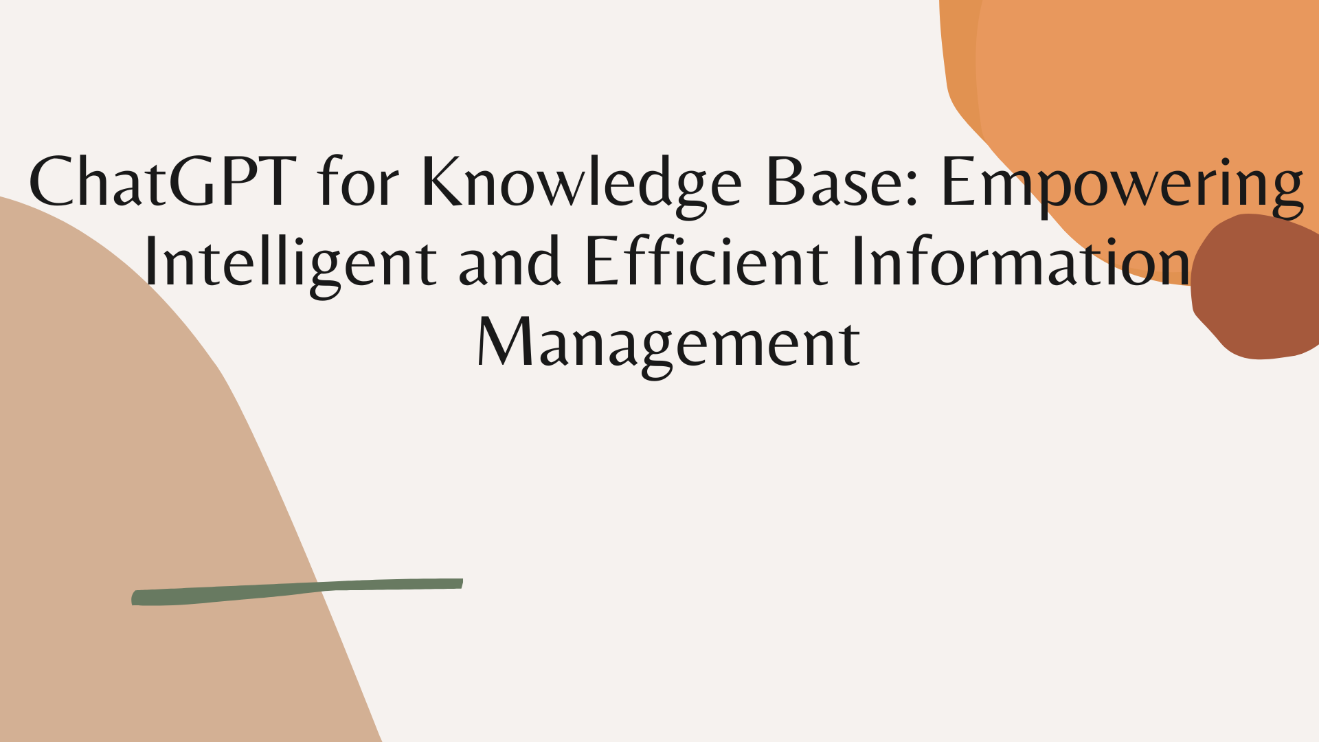 ChatGPT for Knowledge Base Empowering Intelligent and Efficient Information Management